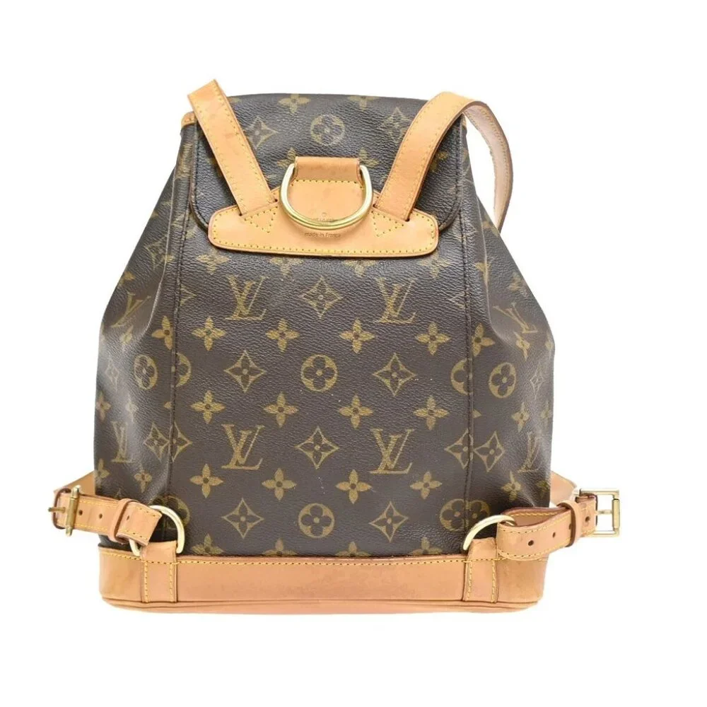 LOUIS VUITTON Montsouris MM Backpack Bag Monogram Leather Brown